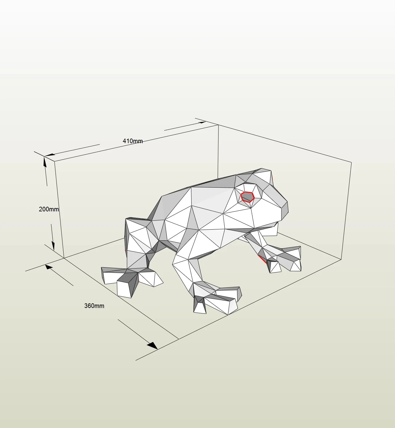 27.5cm Origami 3D Paper Frog Sculpture to Assemble DIY