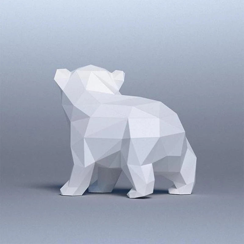 31 cm Origami Polar Bear 3D Paper Sculpture to Assemble DIY