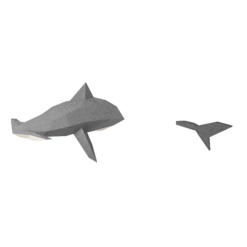 DIY 3D Paper Origami Hammerhead Shark Wall Sculpture