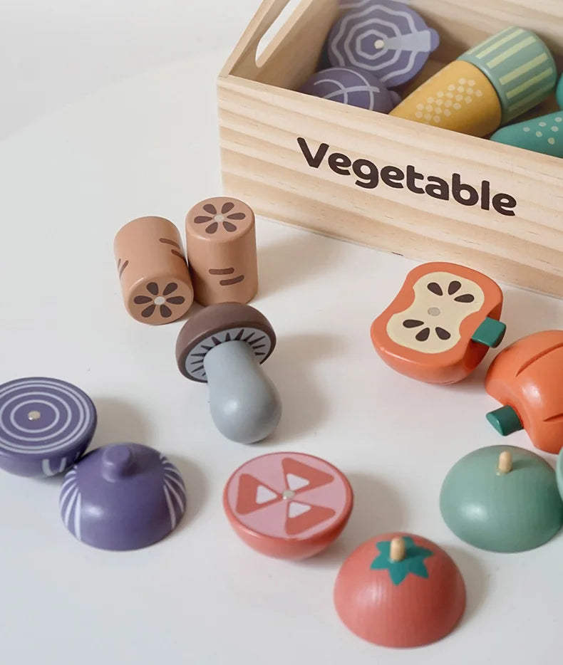 Juguete de madera Montessori para cortar comida