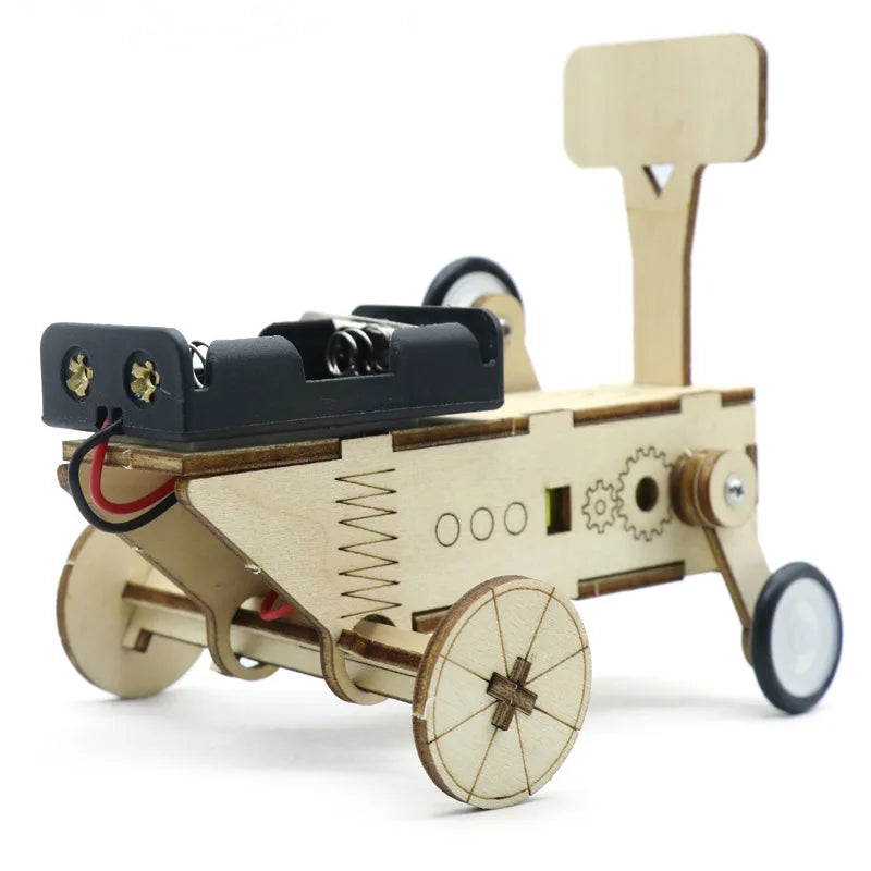 Rompecabezas de robot autómata rodante eléctrico de madera en 3D