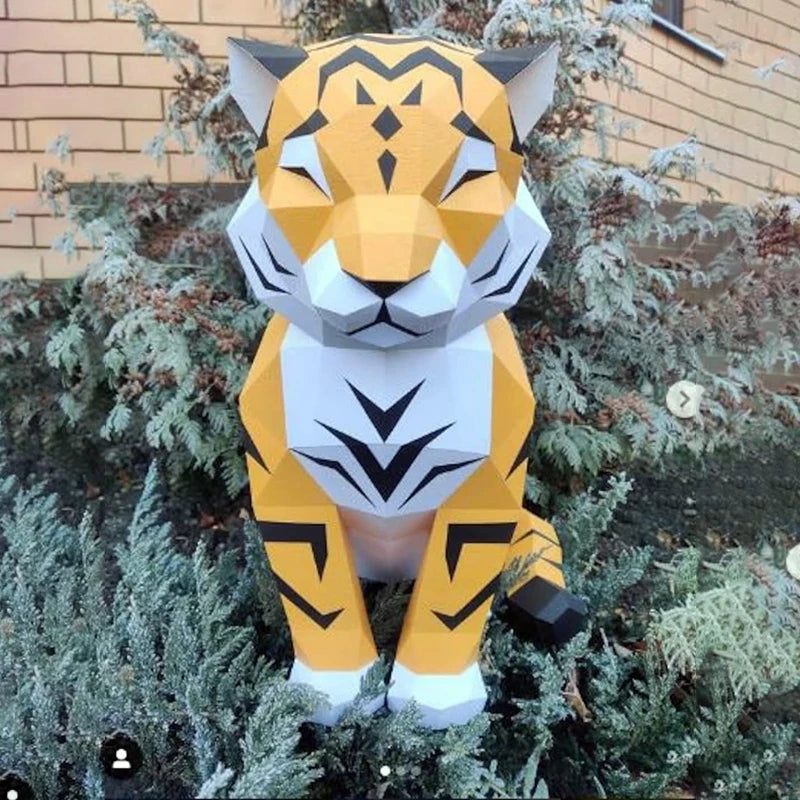 31 cm Origami Tiger Paper Sculpture 3D to Assemble DIY