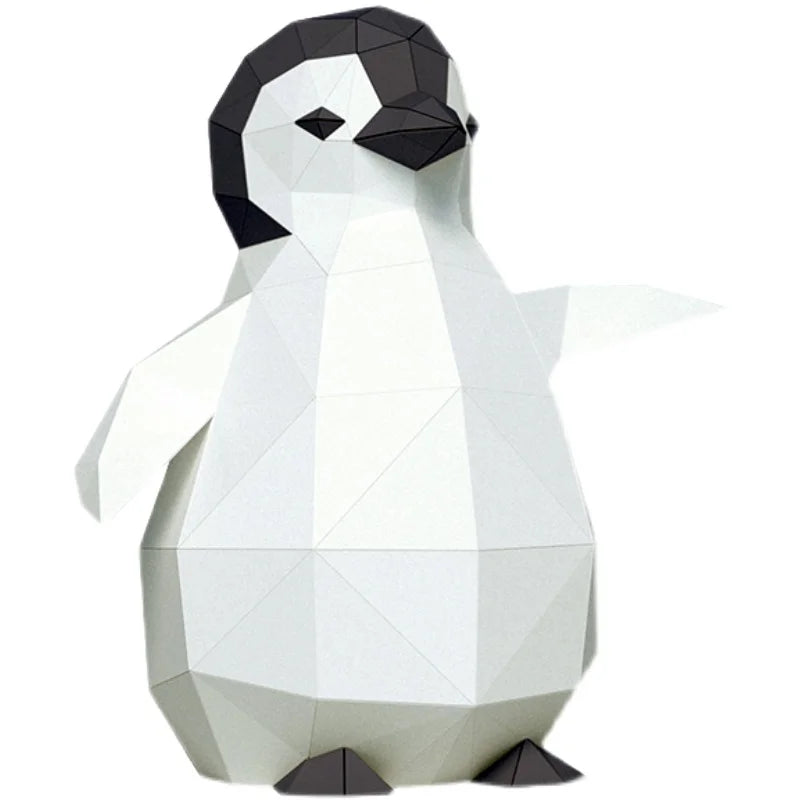 31 cm Origami Sculpture Little Penguin in 3D Paper to Assemble DIY
