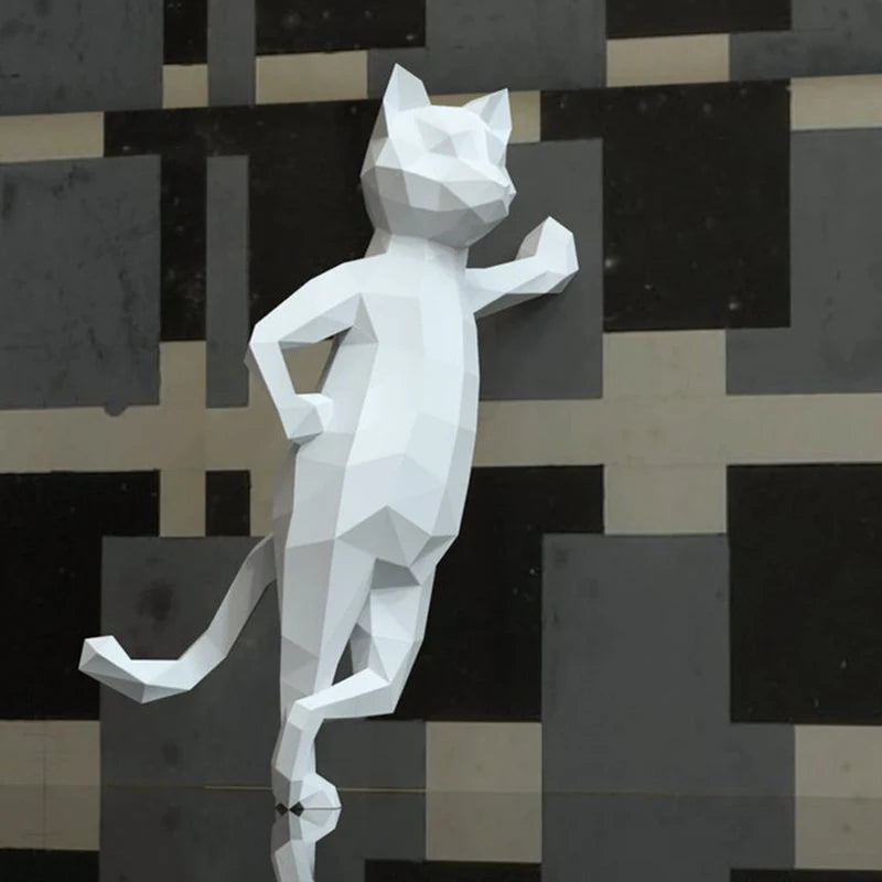 50 cm Origami 3D Paper Cat Sculpture to Assemble DIY