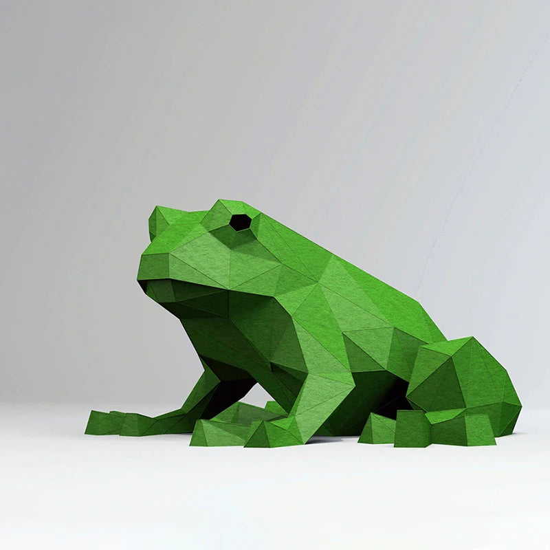 27.5cm Origami 3D Paper Frog Sculpture to Assemble DIY