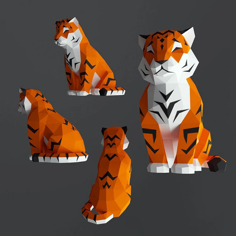 31 cm Origami Tiger Paper Sculpture 3D to Assemble DIY