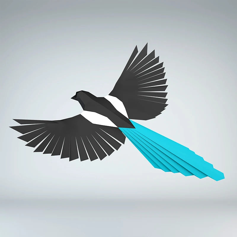 45cm Origami Magpie Bird 3D Paper Sculpture to Assemble DIY