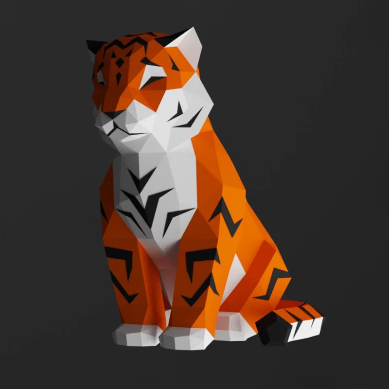 31 cm Origami Tiger Paper Sculpture 3D to Assemble DIY