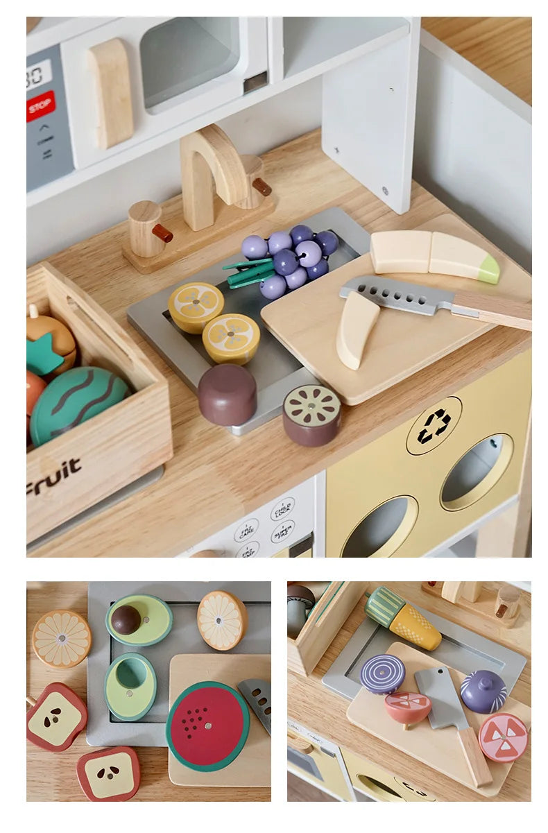 Juguete de madera Montessori para cortar comida