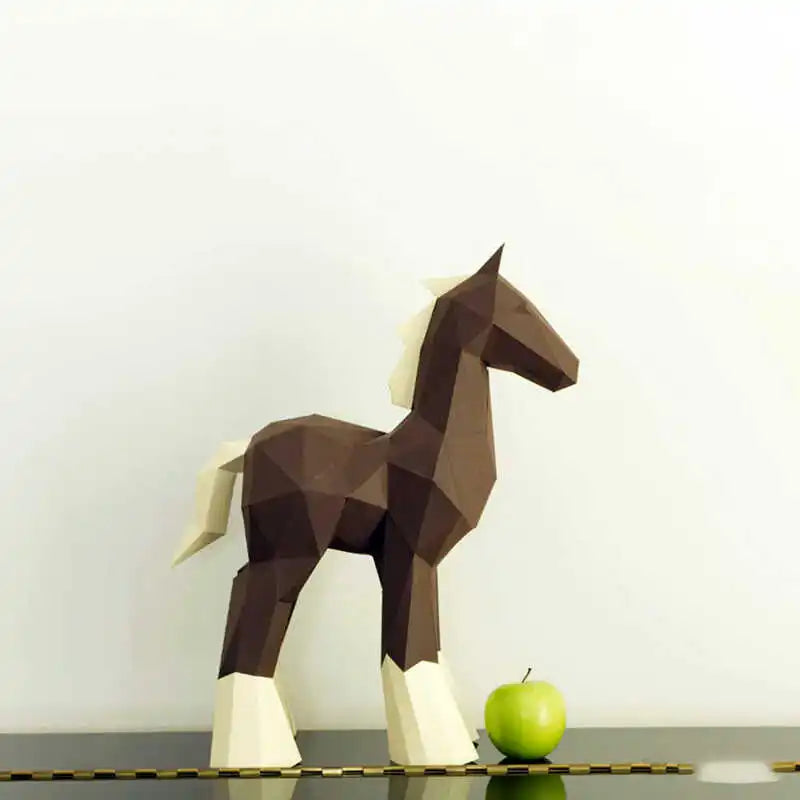 45 cm Origami Horse 3D Paper Sculpture to Assemble DIY