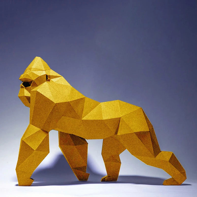 Escultura de papel 3D de mono gorila de origami de 60 cm para armar DIY