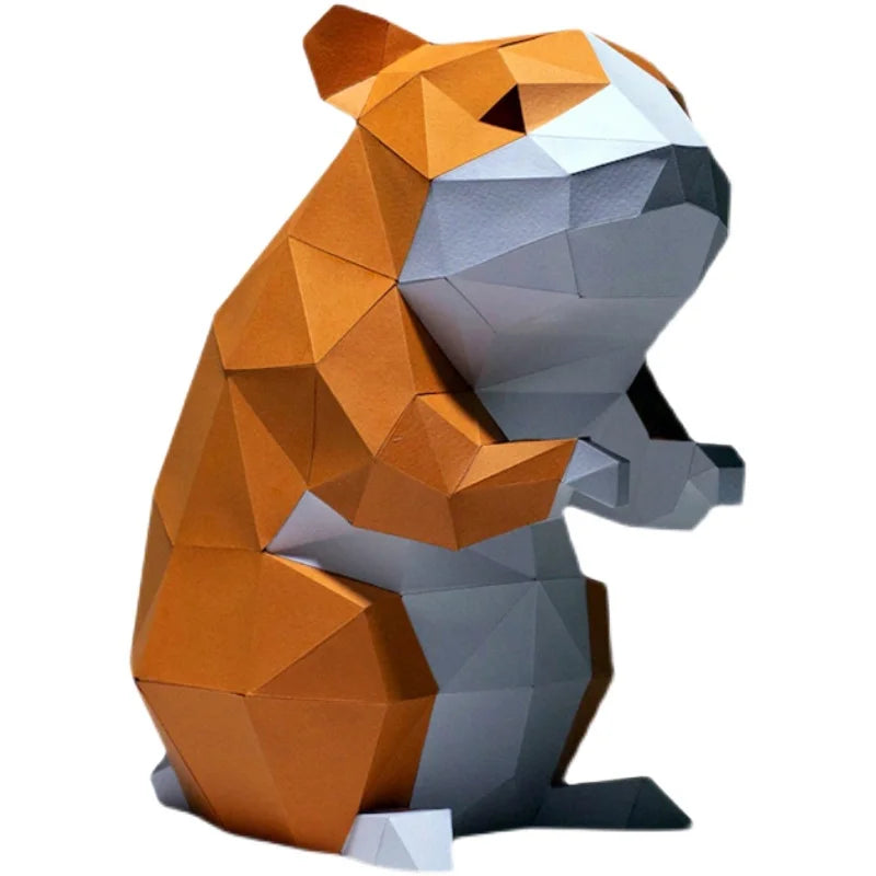 19/30 cm Origami Sculpture Hamsters in 3D Paper to Assemble DIY