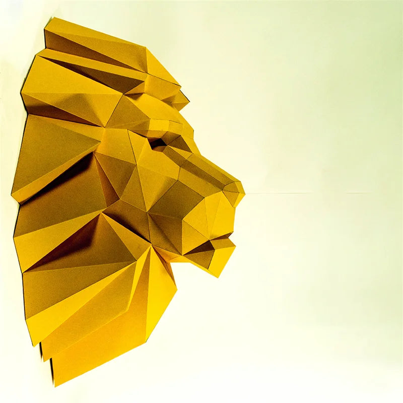 59cm Origami Wall Sculpture 3D Paper Lion to Assemble DIY