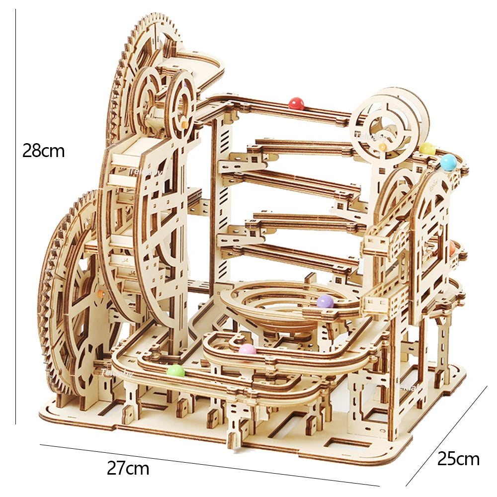 Rompecabezas de madera 3D Carrera de canicas mecánica