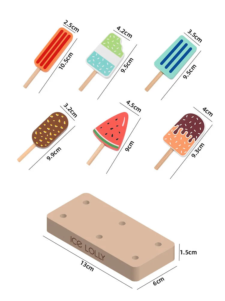 Jouet Glaces Sorbets en Bois Dinette Montessori