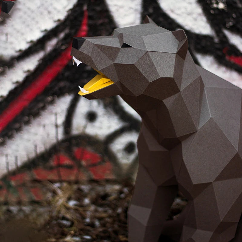 58cm Origami Bear 3D Paper Sculpture to Assemble DIY