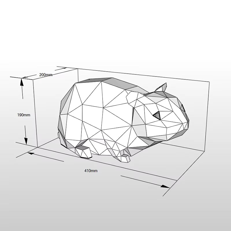 19/30 cm Origami Sculpture Hamsters in 3D Paper to Assemble DIY