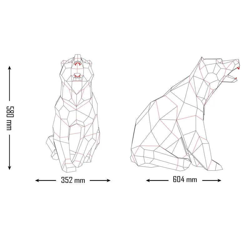58cm Origami Bear 3D Paper Sculpture to Assemble DIY