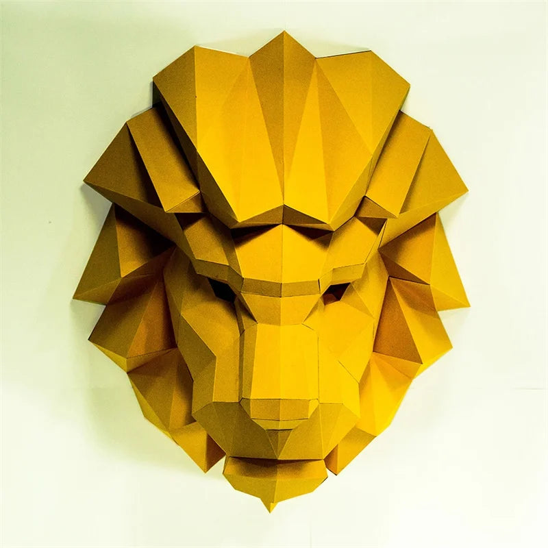 59cm Origami Wall Sculpture 3D Paper Lion to Assemble DIY