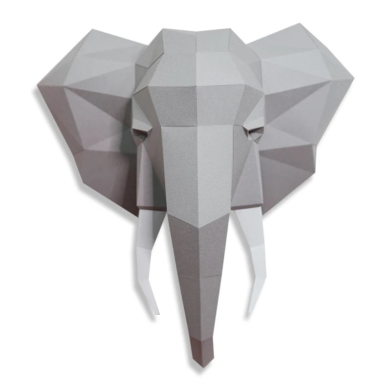 DIY 3D Paper Origami Elephant Wall Sculpture