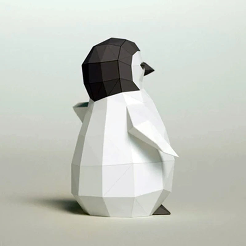 31 cm Origami Sculpture Little Penguin in 3D Paper to Assemble DIY
