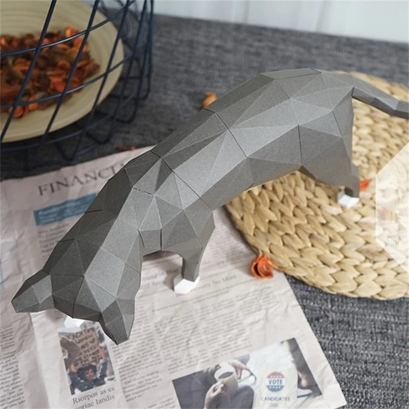 46cm Origami 3D Paper Cat Sculpture to Assemble DIY