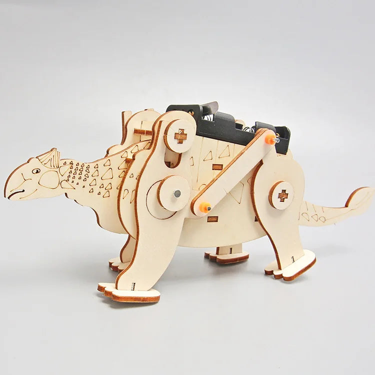 Robot eléctrico autómata de dinosaurio de madera 3D