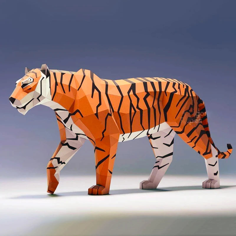 136cm Origami Tiger 3D Paper Sculpture to Assemble DIY