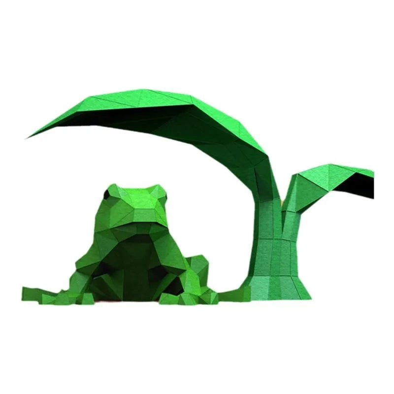 27.5cm Origami 3D Paper Frog Sculpture to Assemble DIY