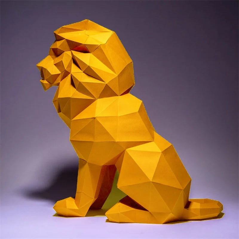 45cm Origami Lion 3D Paper Sculpture to Assemble DIY