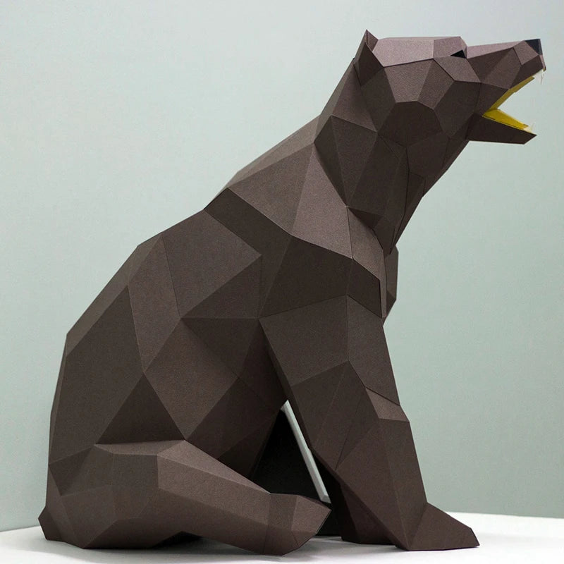 58cm Origami Bear 3D Paper Sculpture to Assemble DIY