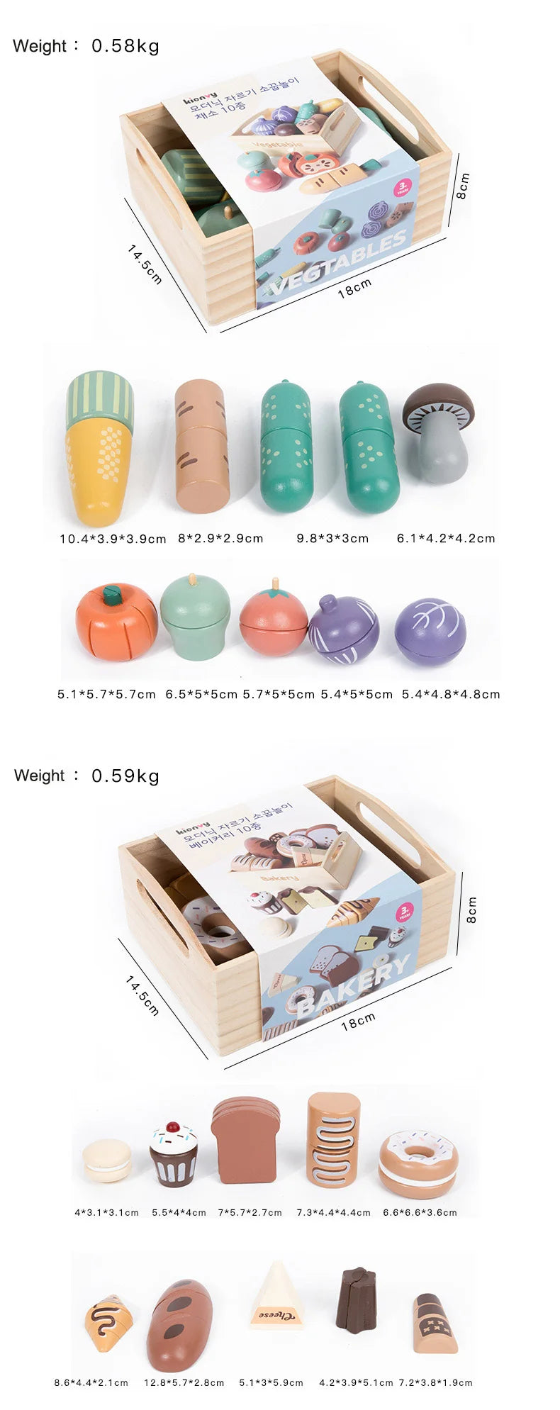 Juguete de madera Montessori para cortar comida