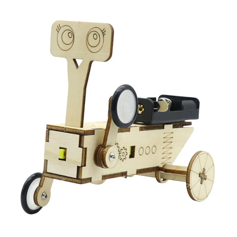 Rompecabezas de robot autómata rodante eléctrico de madera en 3D