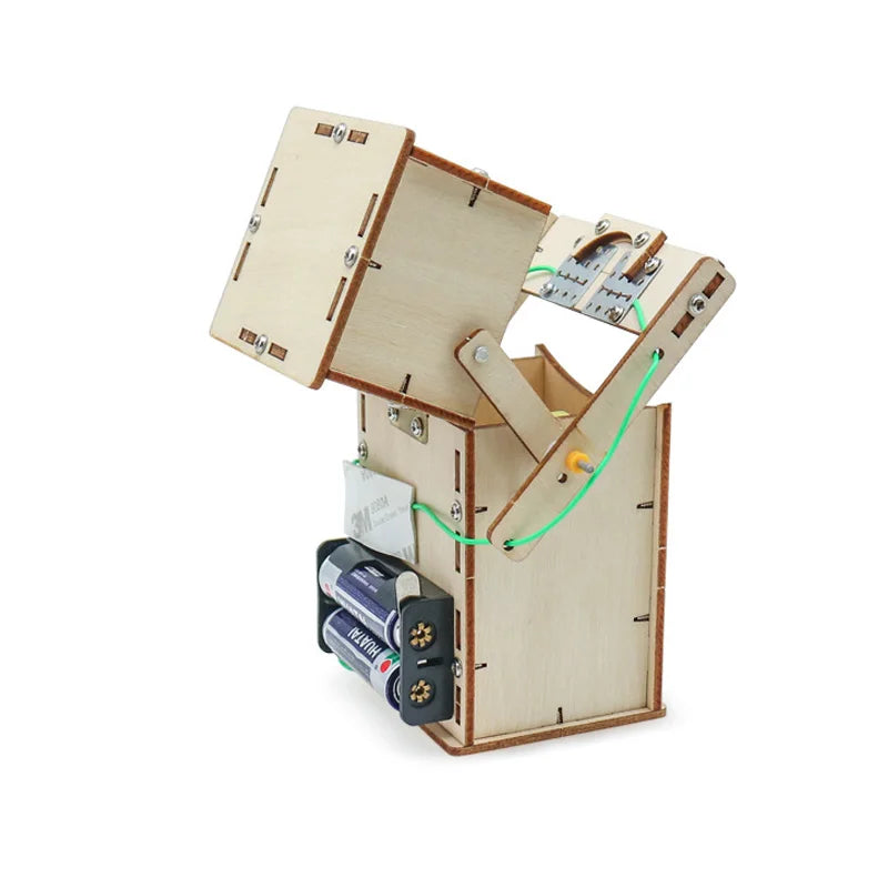 Hucha eléctrica y mecánica de madera con rompecabezas 3D