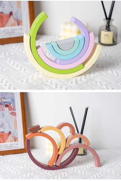 Montessori Wooden Arches Decorations Construction Set