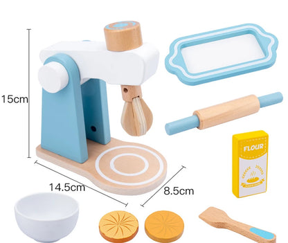 Jouet Robot Mixeur en Bois et Accessoires Dinette Montessori