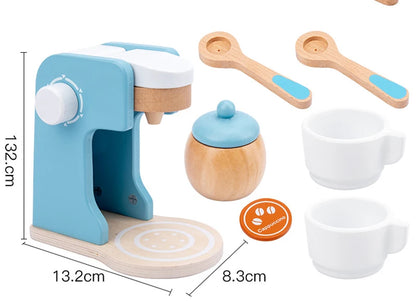 Jouet Machine à Café en Bois et Accessoires Dinette Montessori