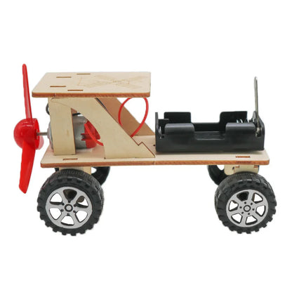 Rompecabezas de madera 3D de coche eléctrico y turbina eólica