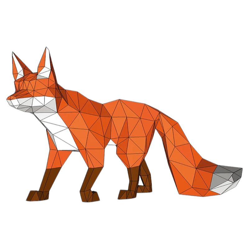 68cm Origami Fox 3D Paper Sculpture to Assemble DIY