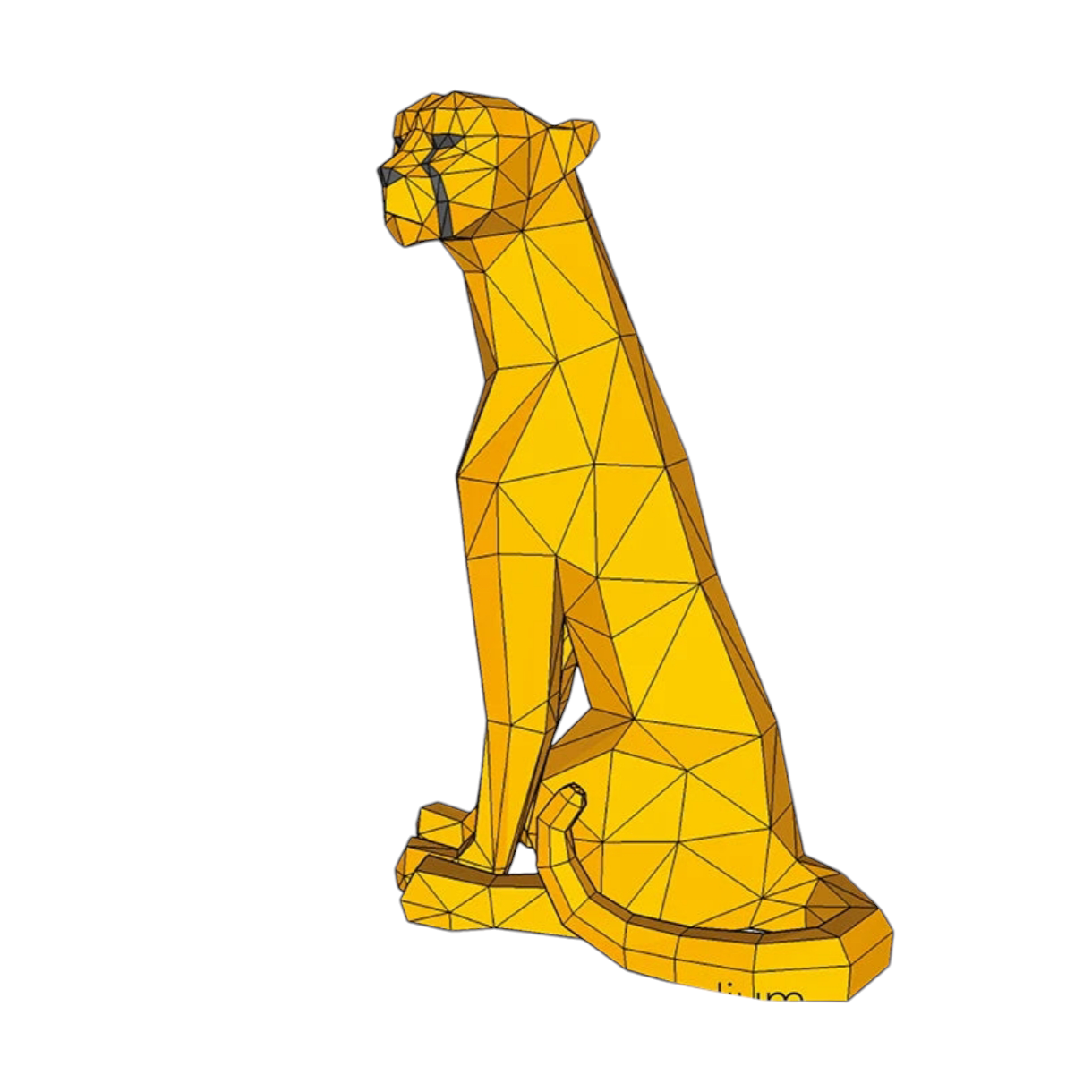 60 cm Origami Cheetah 3D Paper Sculpture to Assemble DIY