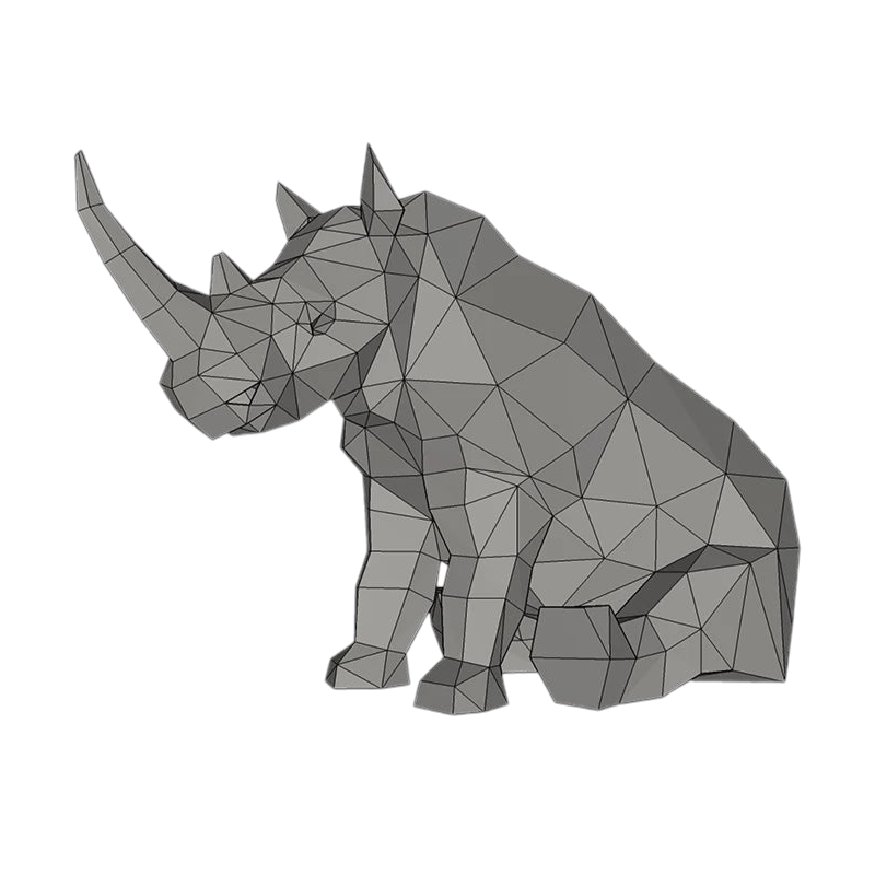 Estatua de rinoceronte de origami 3D de 65 cm para montar.