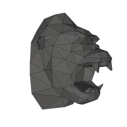 Escultura de pared de origami de gorila de papel 3D de 48 cm para armar.