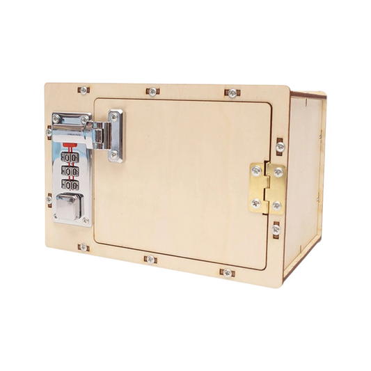 Caja fuerte mecánica de rompecabezas de madera 3D