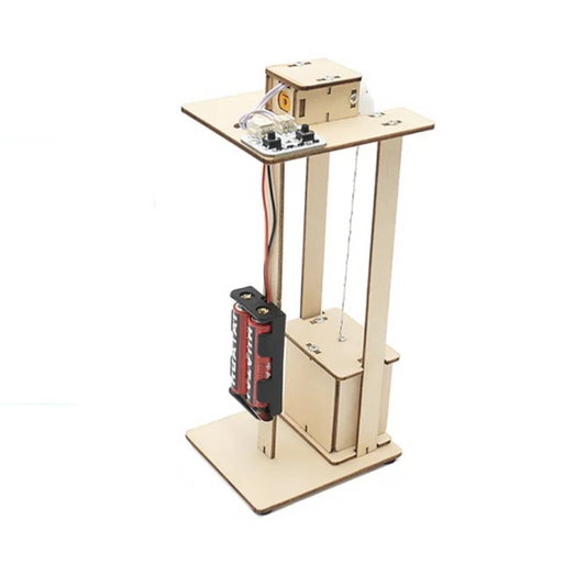 Rompecabezas educativo de madera 3D Ascensor mecánico y eléctrico