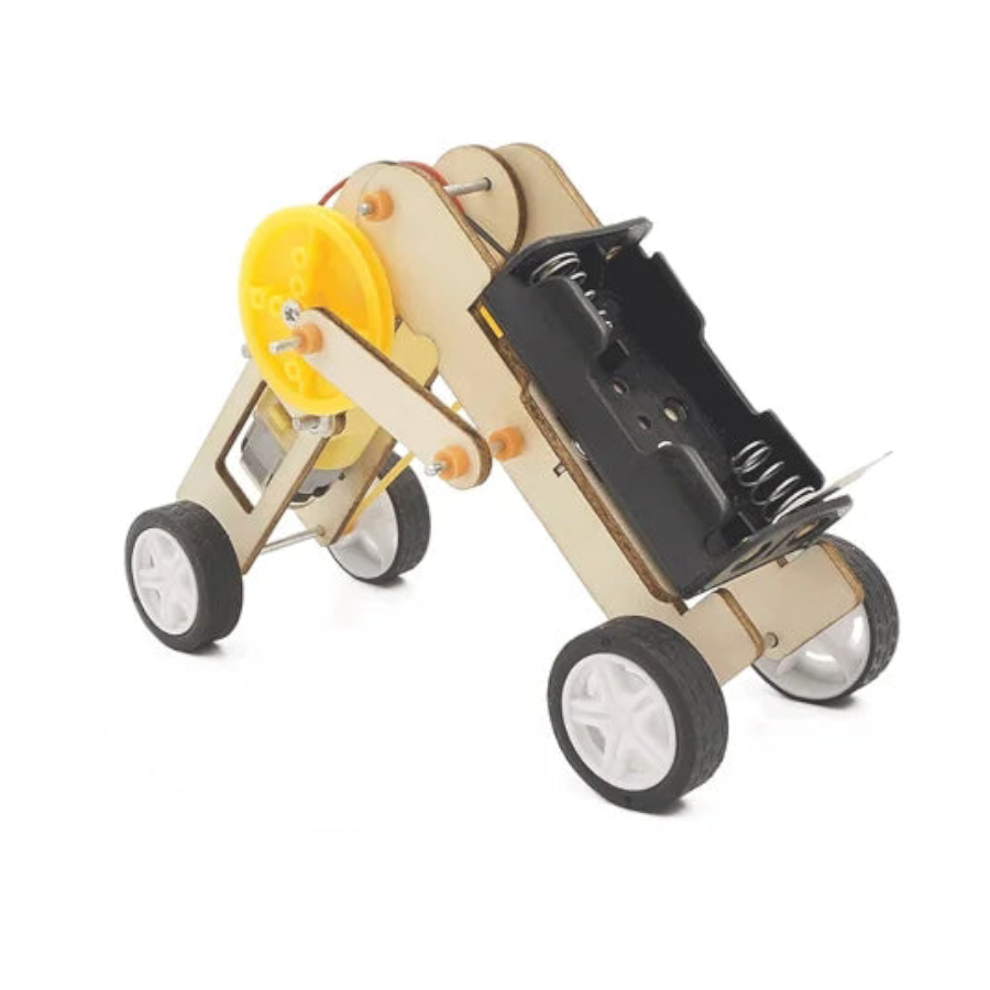 Coche robot rompecabezas de madera eléctrico y mecánico en 3D