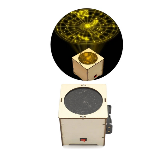 Proyector de rompecabezas eléctrico de madera 3D con estrellas y constelaciones