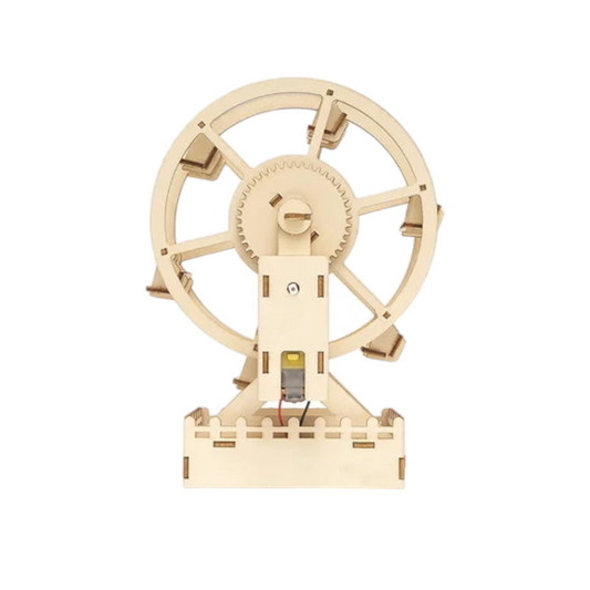 Noria eléctrica y mecánica de madera 3D
