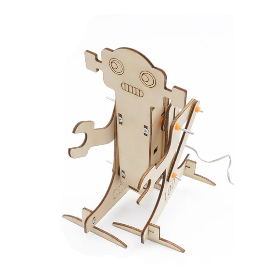 Robot bípedo eléctrico y mecánico de madera 3D