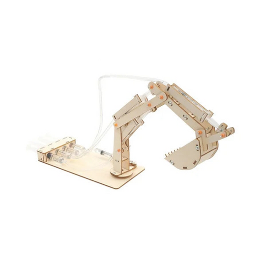 Excavadora hidráulica y mecánica de madera 3D