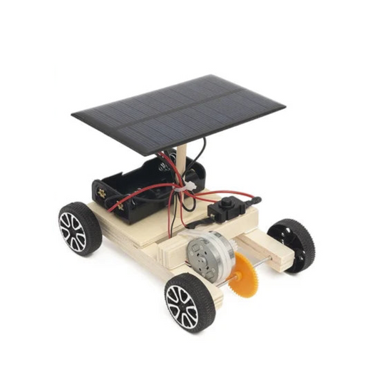 Rompecabezas de madera 3D de coche solar y eléctrico